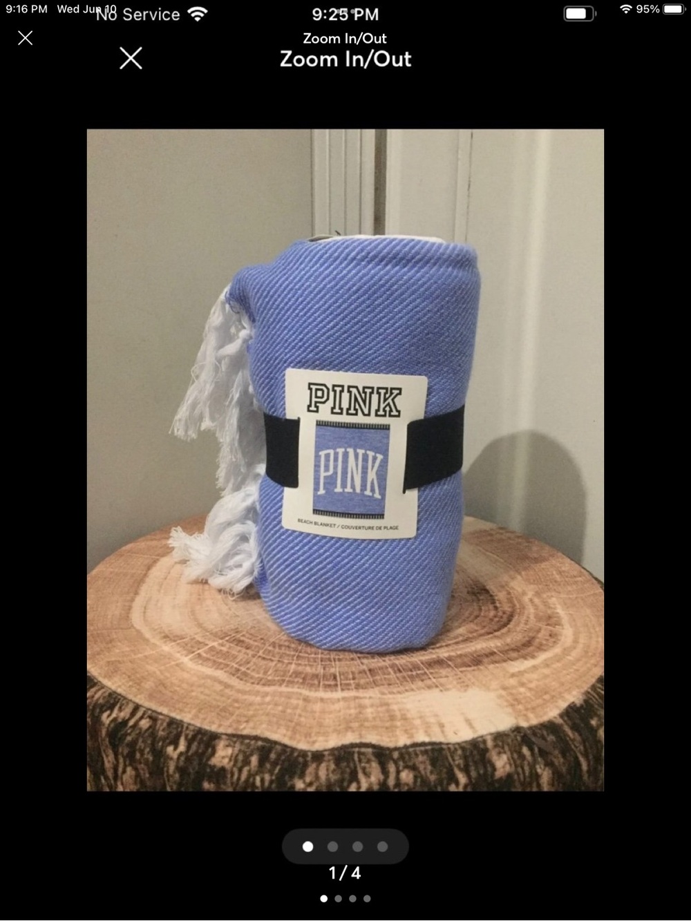 Brand New PINK Victoria's Secret Blue Stripe Beach Blanket